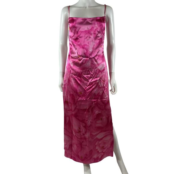 Mirror Palais S&M Pink Silk Dress Tulip Size L - Picture 2 of 4